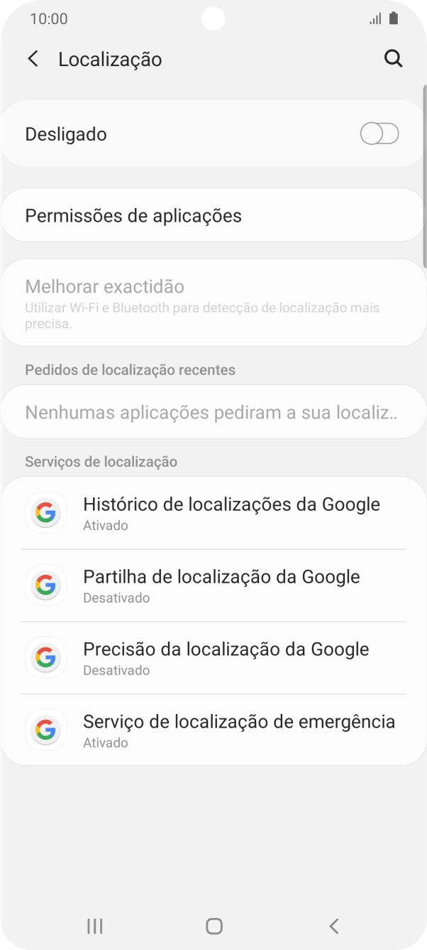 Prima o indicador para ativar ou desativar a função.