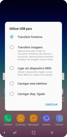 Prima Transferir ficheiros para ativar a função.