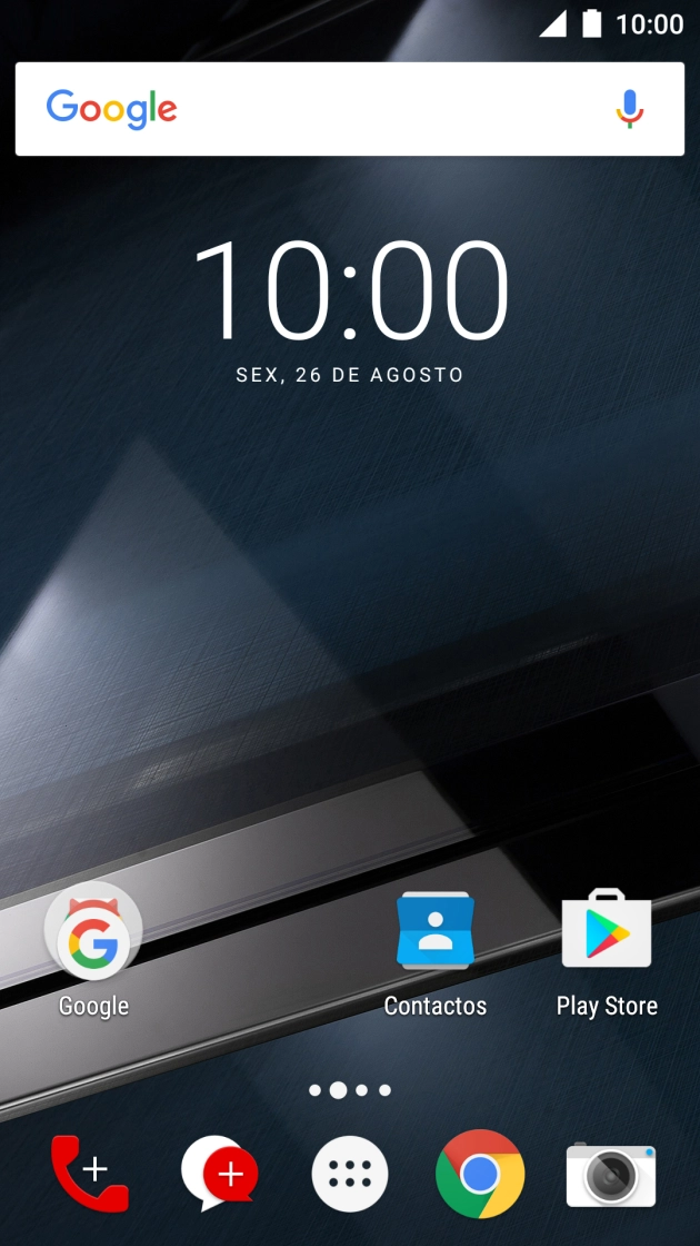 Deslize dois dedos sobre o ecrã de cima para baixo a partir do topo do ecrã.