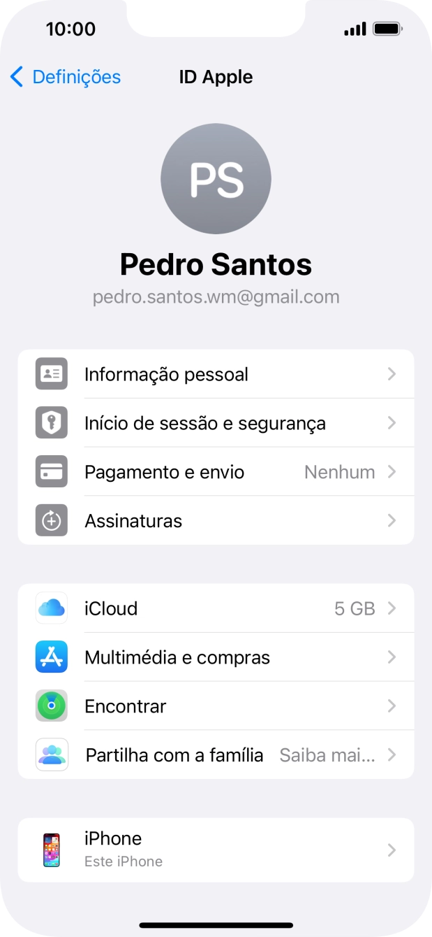 Para voltar ao ecrã inicial, deslize o dedo de baixo para cima a partir da base do ecrã.