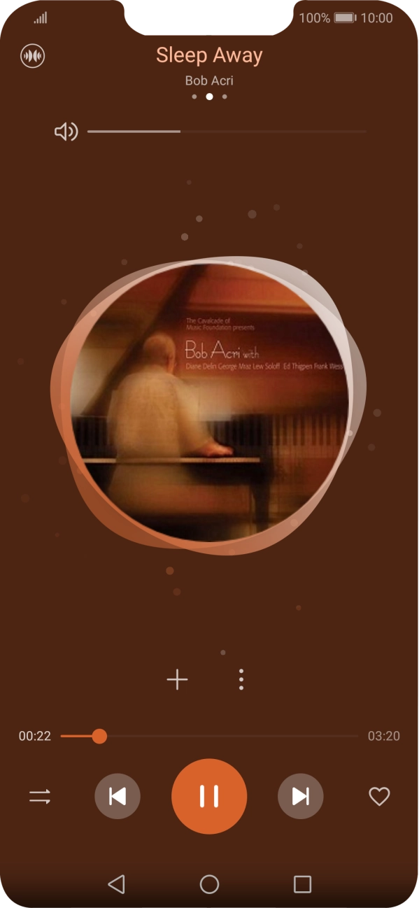 Prima a seta para a direita para ir para o ficheiro de música seguinte.