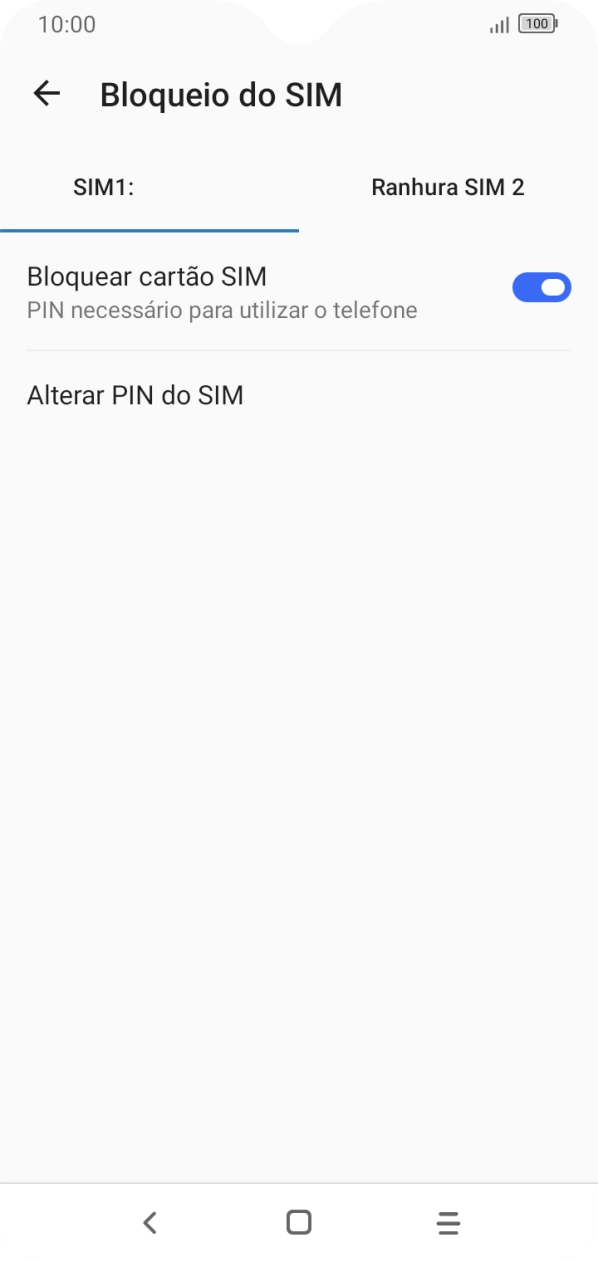 Prima o nome do cartão SIM.