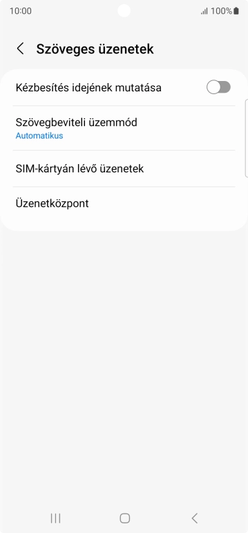Válaszd az Üzenetközpont lehetőséget.