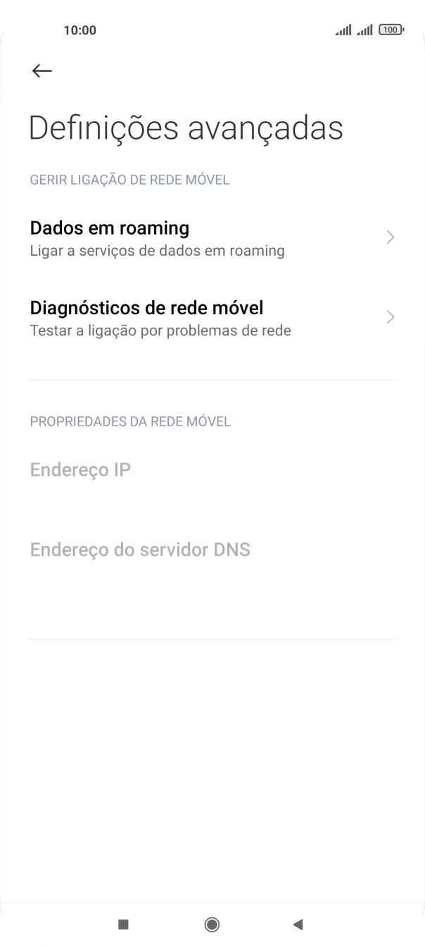 Prima Dados em roaming.