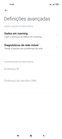 Prima Dados em roaming.