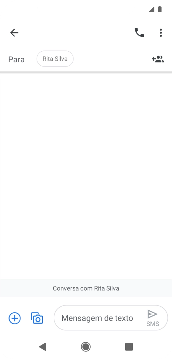 Prima o campo de escrita e escreva o texto da sua mensagem curta.