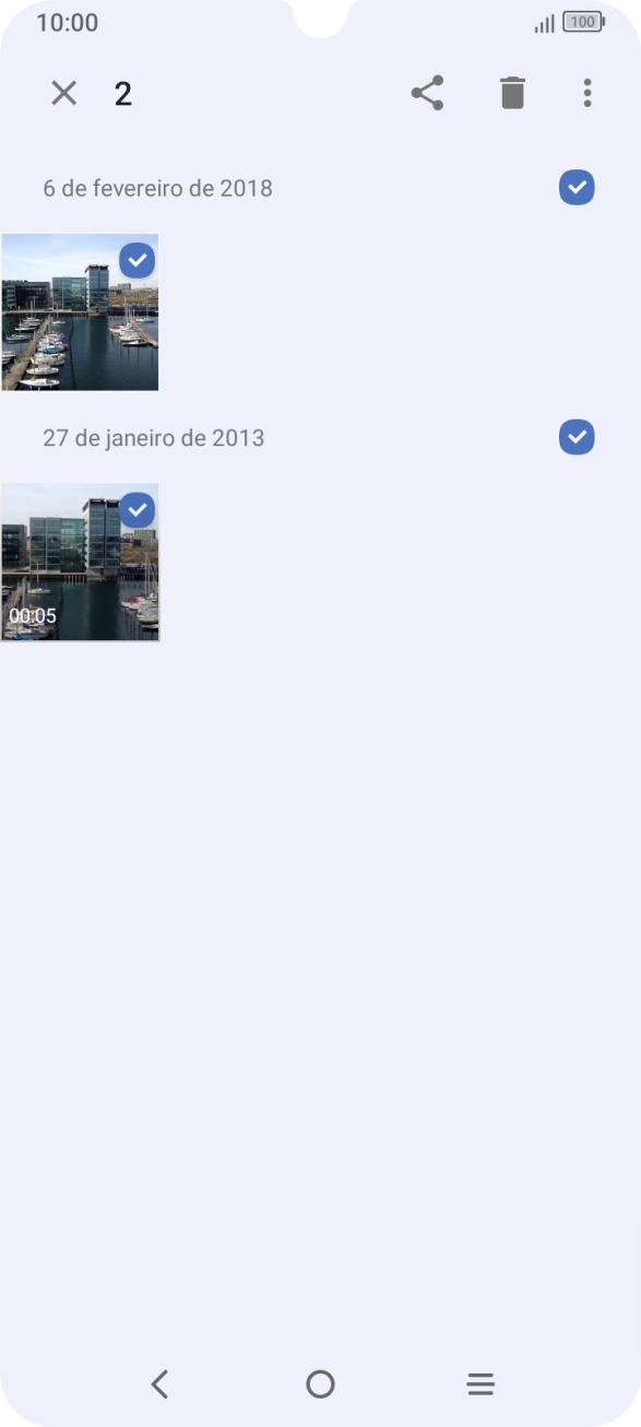 Prima o ícone para partilhar.