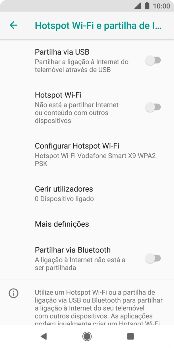 Prima Configurar Hotspot Wi-Fi.