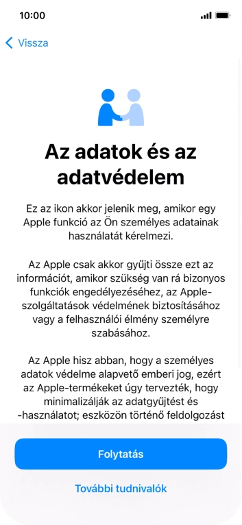 Válaszd a Folytatás lehetőséget.