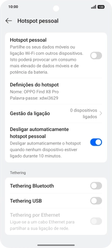 Prima Definições do hotspot.