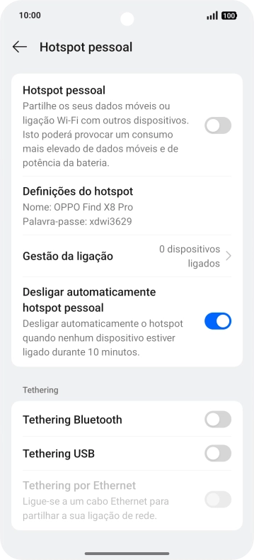 Prima Definições do hotspot.