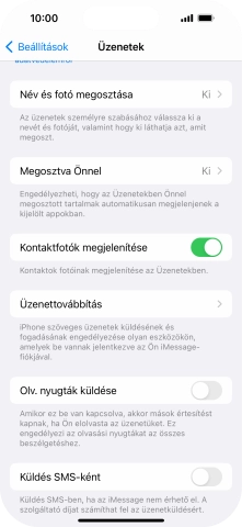 Kattints a „Küldés SMS-ként” melletti csúszkára a funkció be- vagy kikapcsolásához.