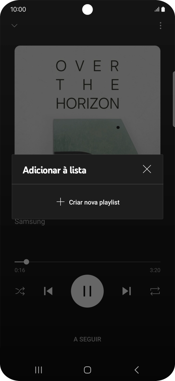 Prima Criar nova playlist.