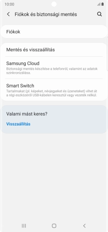 Válaszd a Fiókok lehetőséget.
