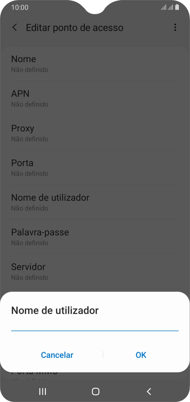 Introduza vodafone e prima OK.