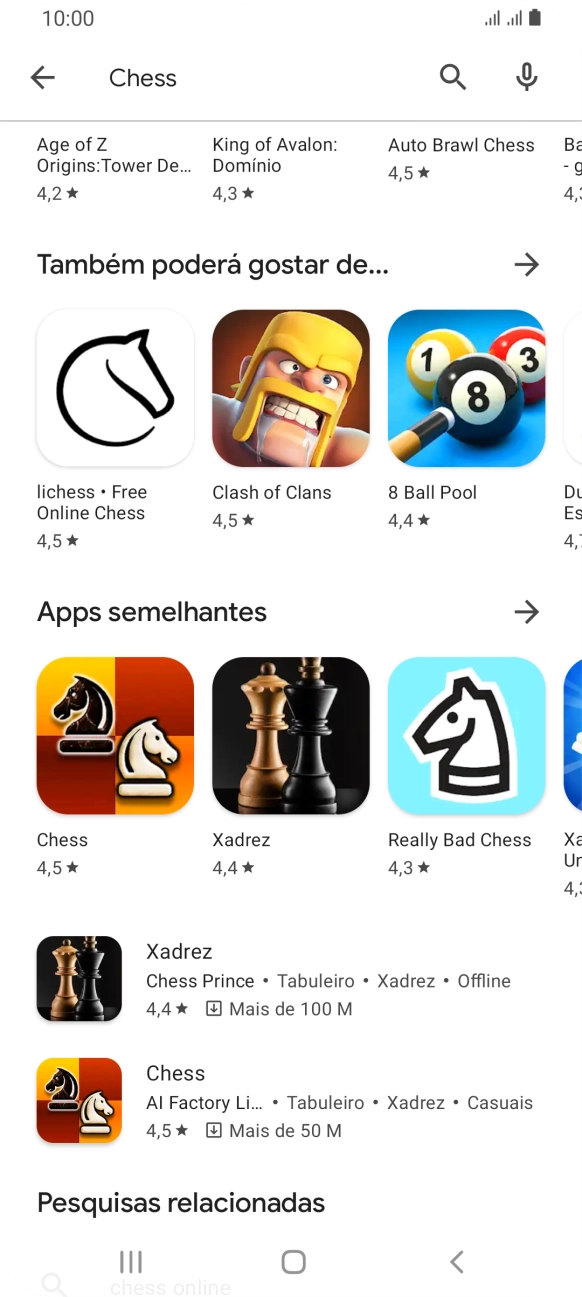 Prima a app pretendida.
