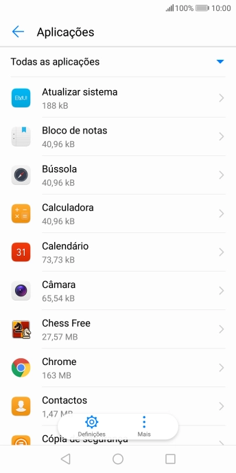 Prima a app pretendida.