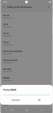 Introduza 80 e prima OK.