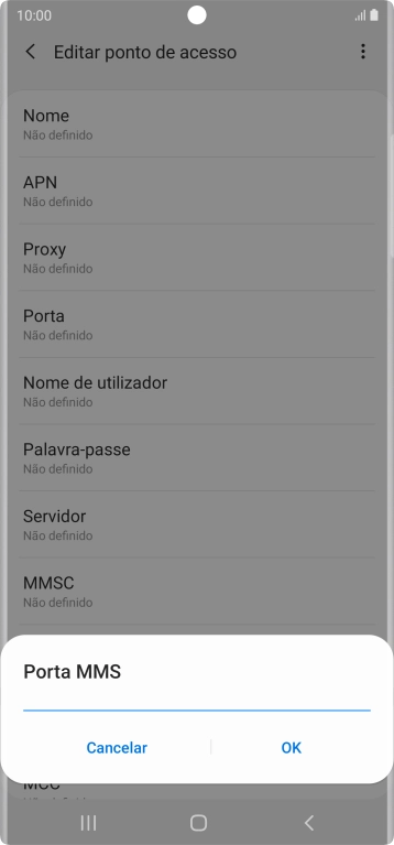 Introduza 80 e prima OK.
