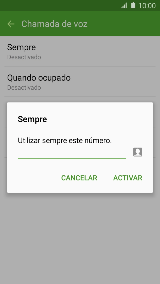 Introduza 123 e prima ACTIVAR.