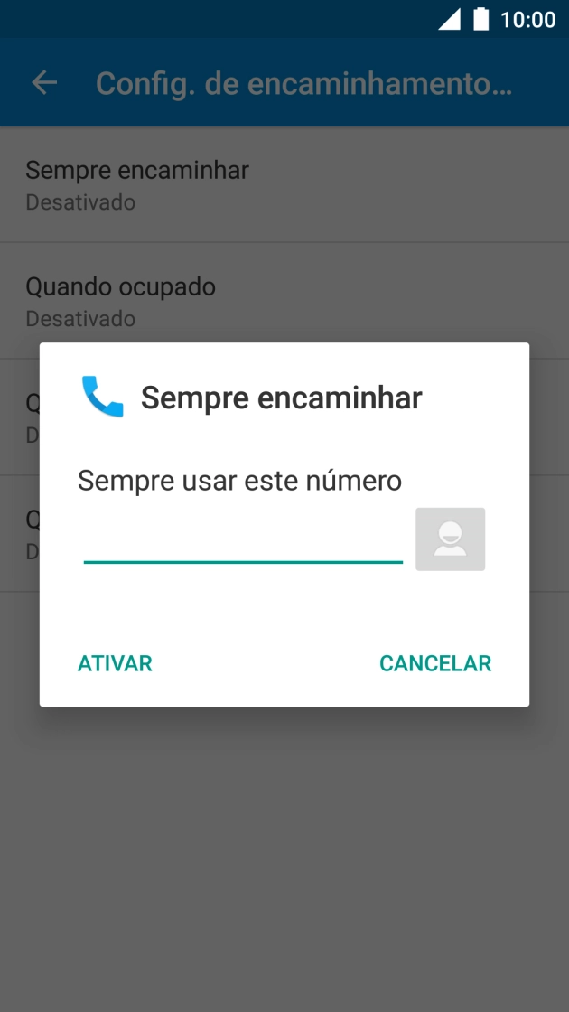 Introduza 123 e prima ATIVAR.