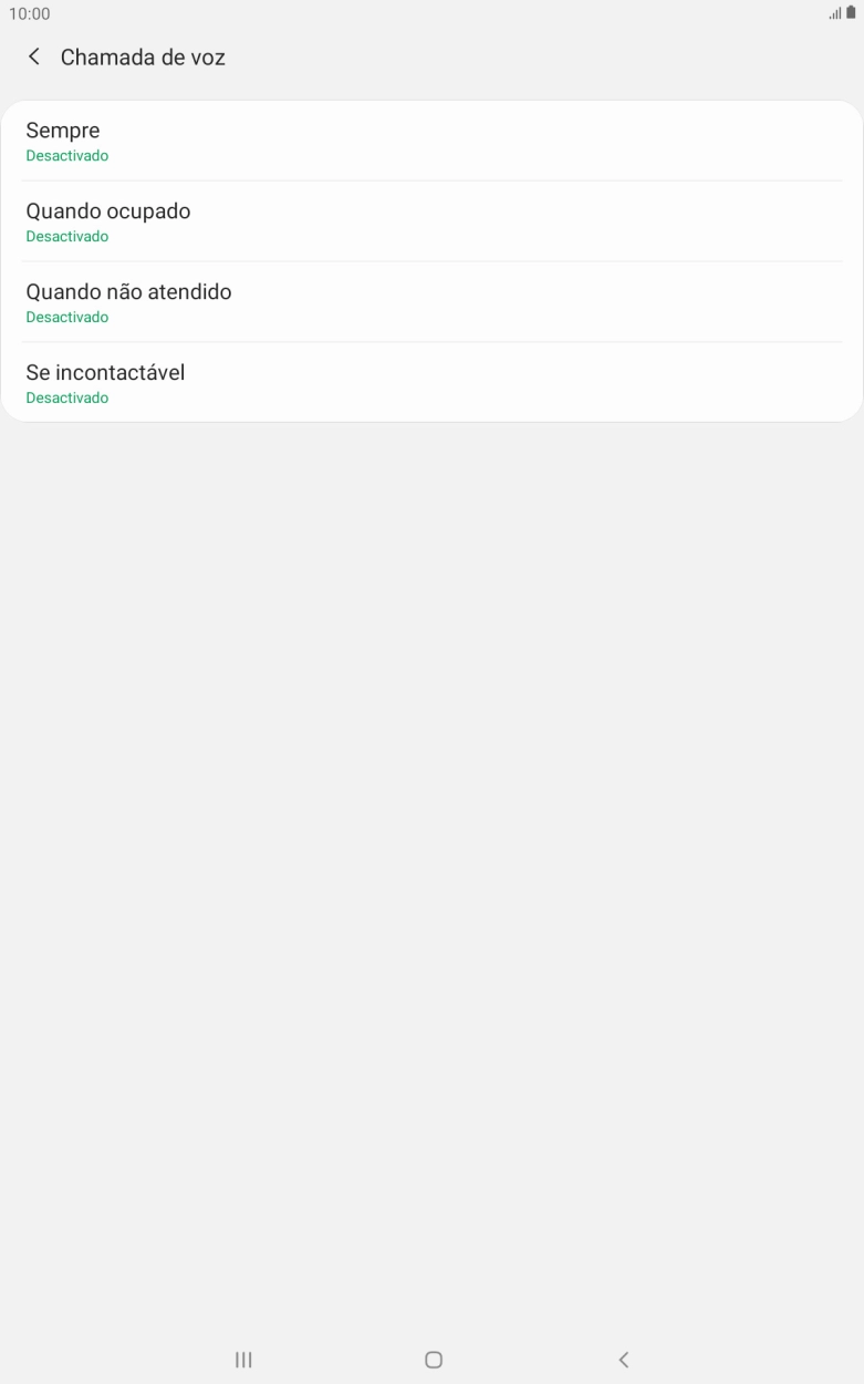 Prima o tipo de desvio pretendido.