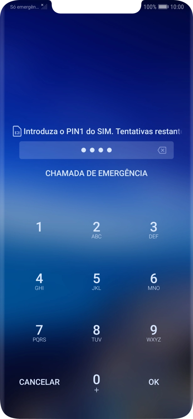 Se necessário, introduza o código PIN e prima OK.
