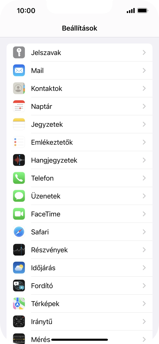 Válaszd az Üzenetek lehetőséget.