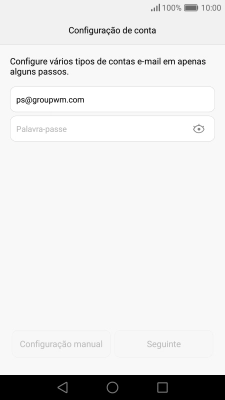 Prima Palavra-passe e introduza a password da sua conta de e-mail.