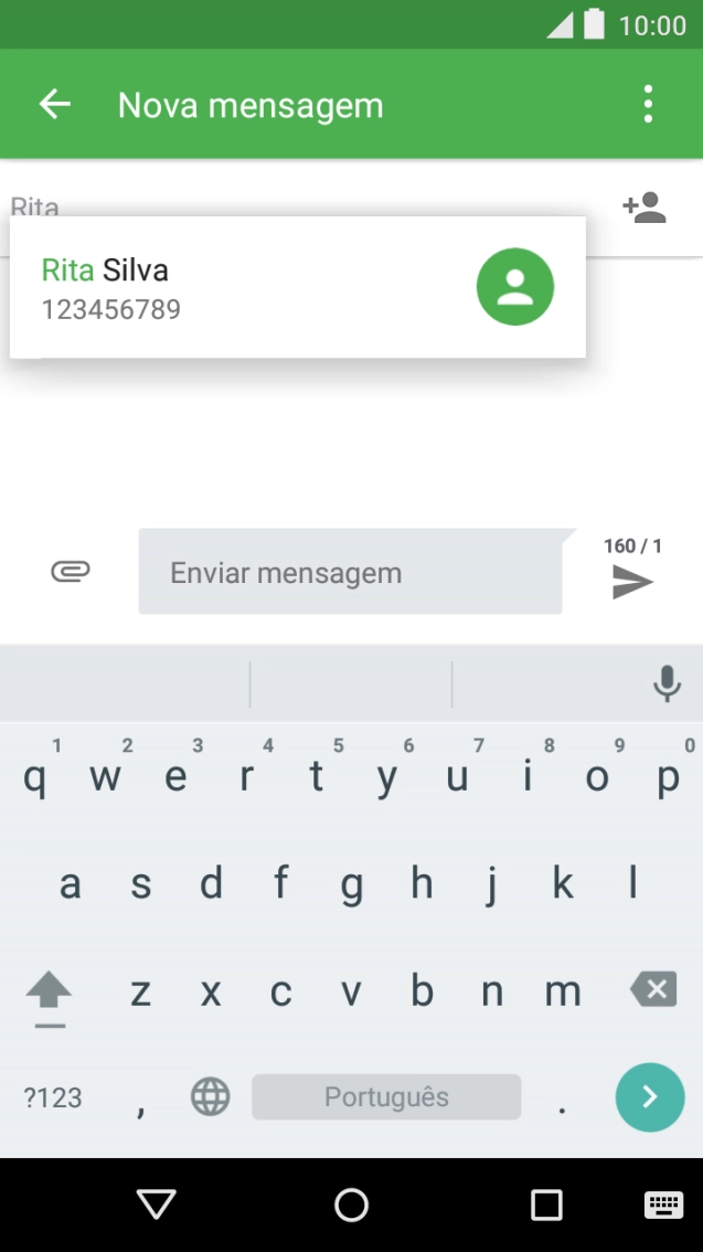 Prima o contacto pretendido.