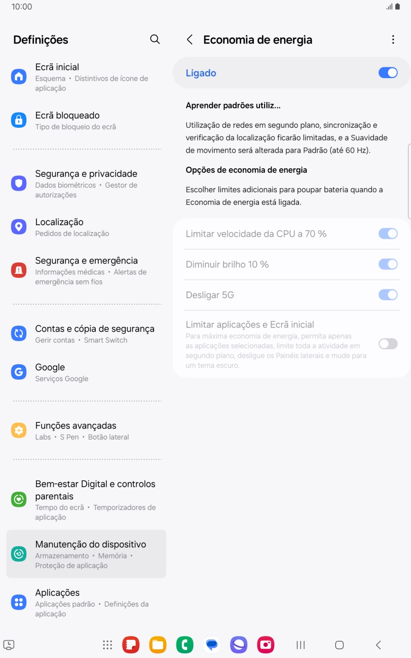 Prima a tecla de início para terminar e voltar ao ecrã inicial.