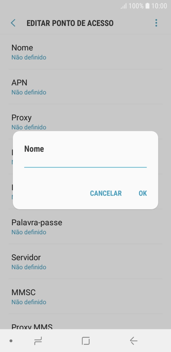 Introduza Vodafone Internet e prima OK.