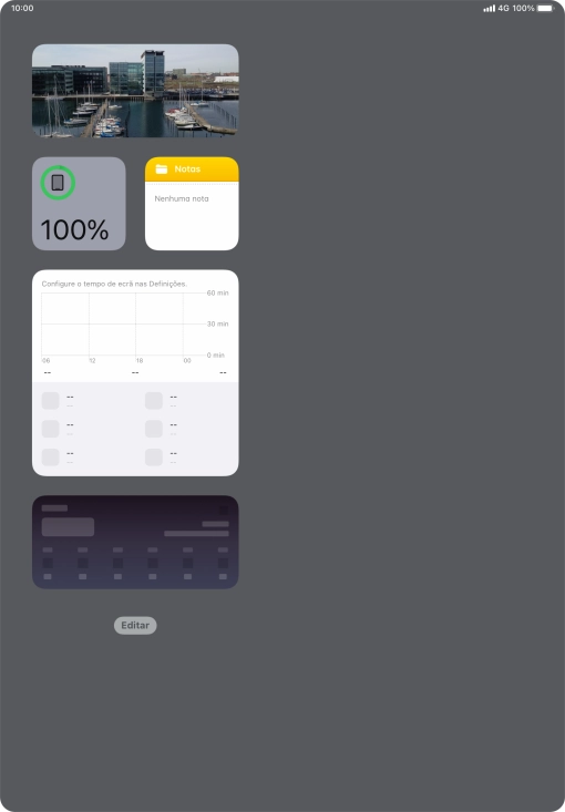Mantenha premida por um instante a pilha de widgets pretendida.
