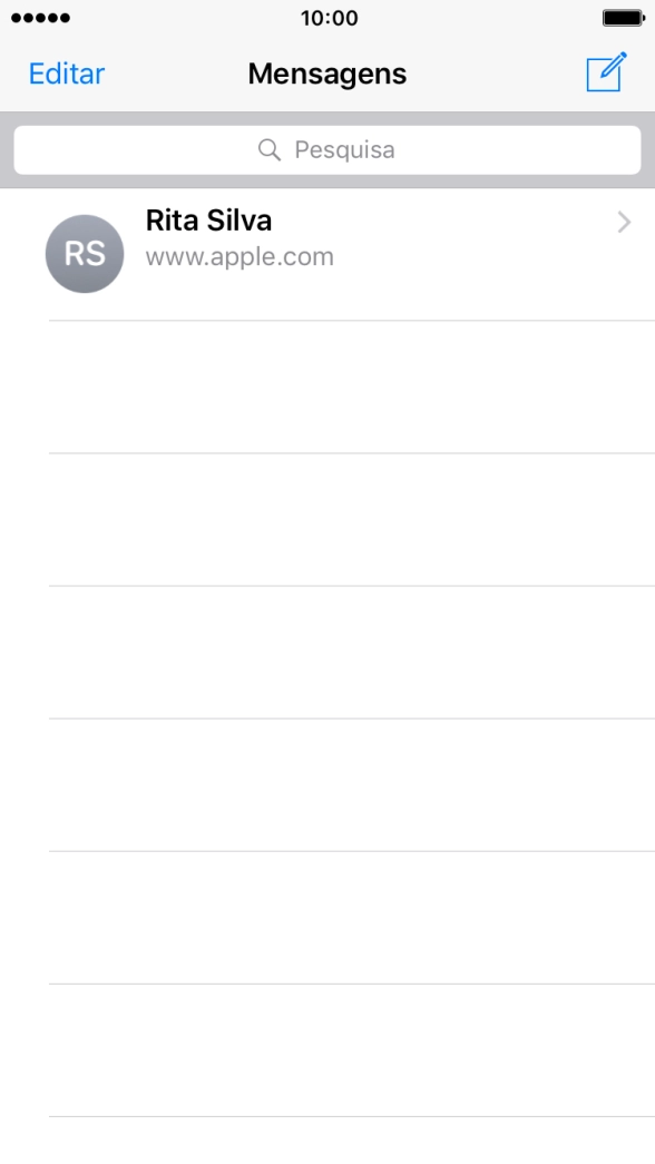 Prima o ícone de nova mensagem.