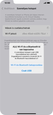 Amennyiben be van kapcsolva a Wi-Fi, válaszd a Wi-Fi és Bluetooth bekapcsolása lehetőséget.