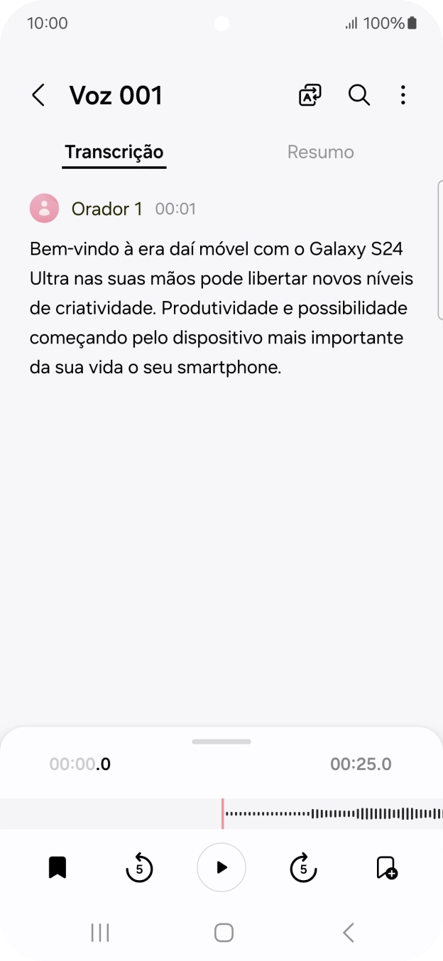 Se pretender ver um resumo do texto, prima Resumo.