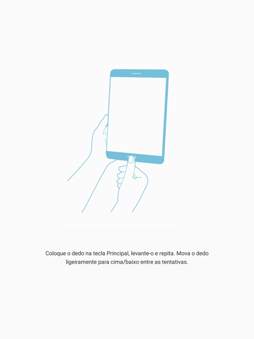 Siga as indicações no ecrã para definir a impressão digital como código de bloqueio.