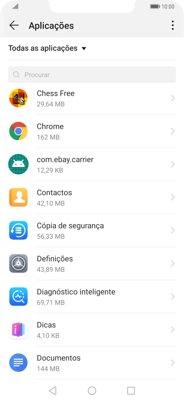 Prima a app pretendida.