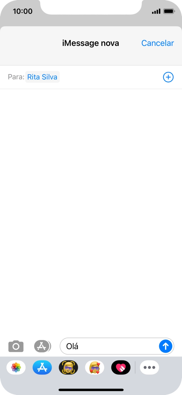 Prima o ícone para enviar.