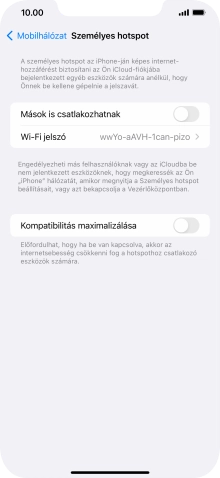 Kattints a Wi-Fi jelszó mezőre, és írd be a kívánt jelszót.
