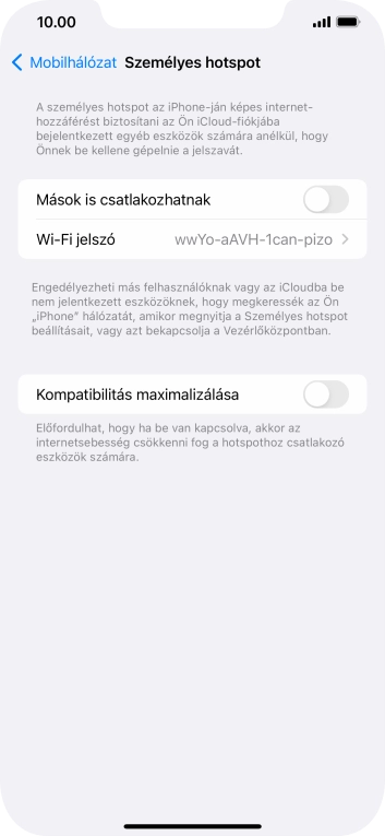 Kattints a Wi-Fi jelszó mezőre, és írd be a kívánt jelszót.
