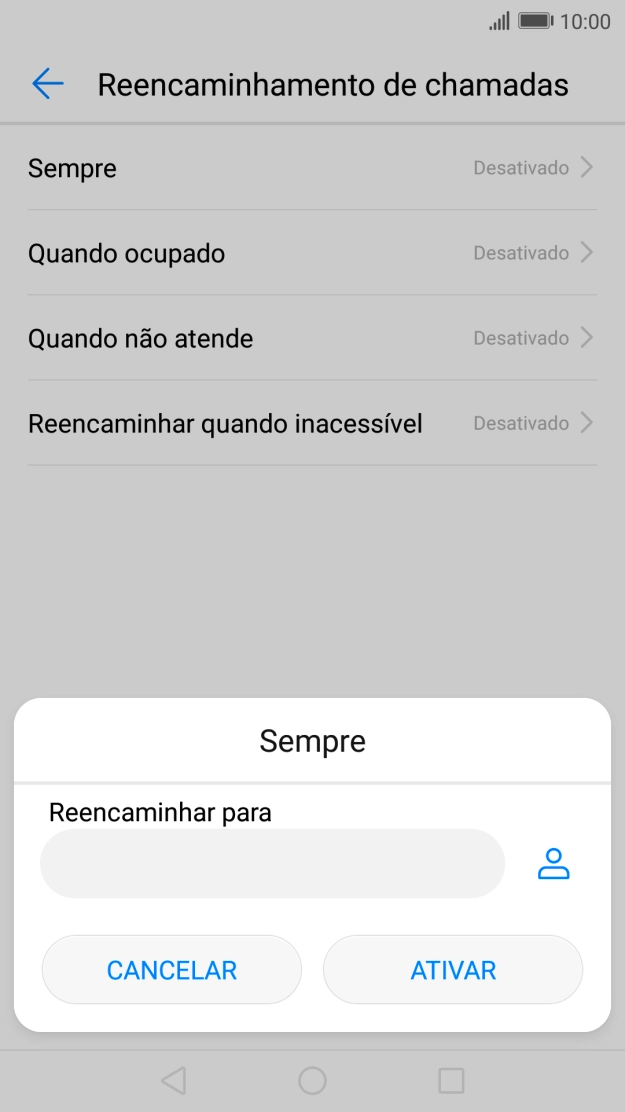 Introduza 123 e prima ATIVAR.