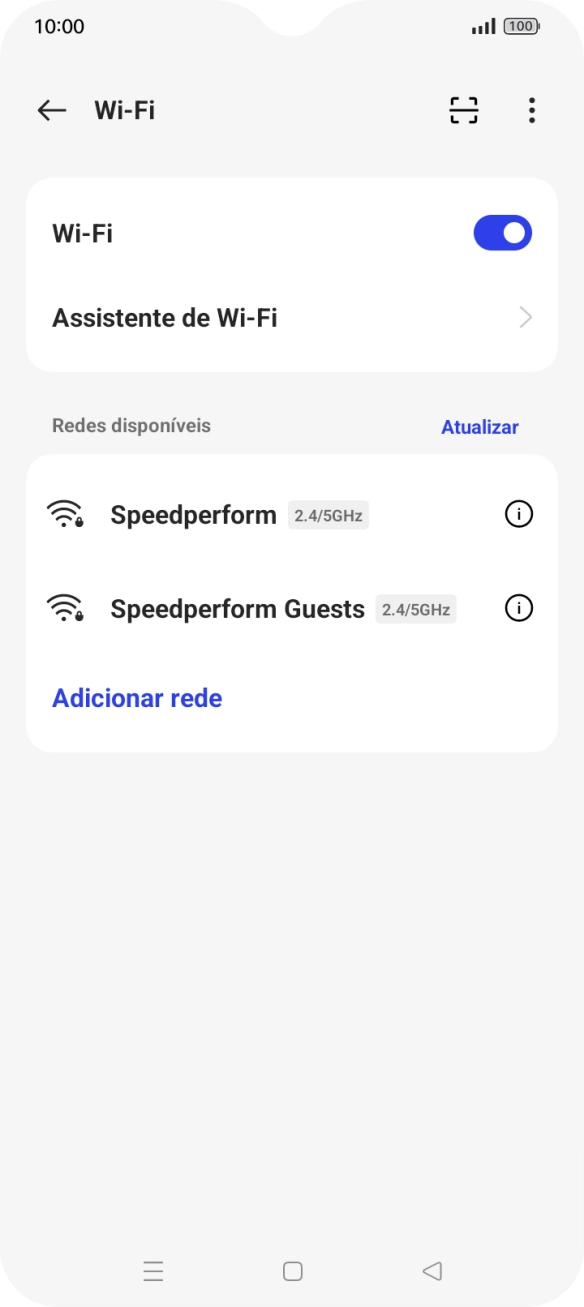 Prima a rede Wi-Fi pretendida.