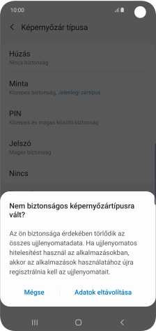 Válaszd az Adatok eltávolítása lehetőséget.