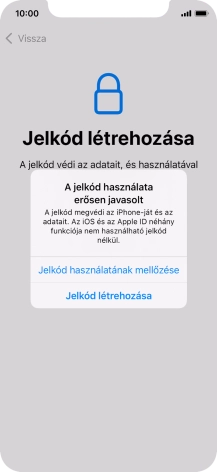 Ha kikapcsolod a funkciót, válaszd a Jelkód használatának mellőzése lehetőséget.