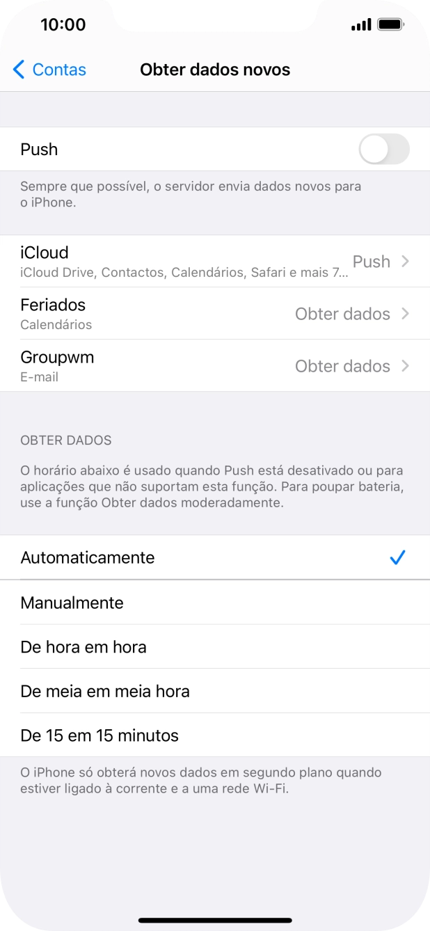 Se desativar a função, prima a definição pretendida.
