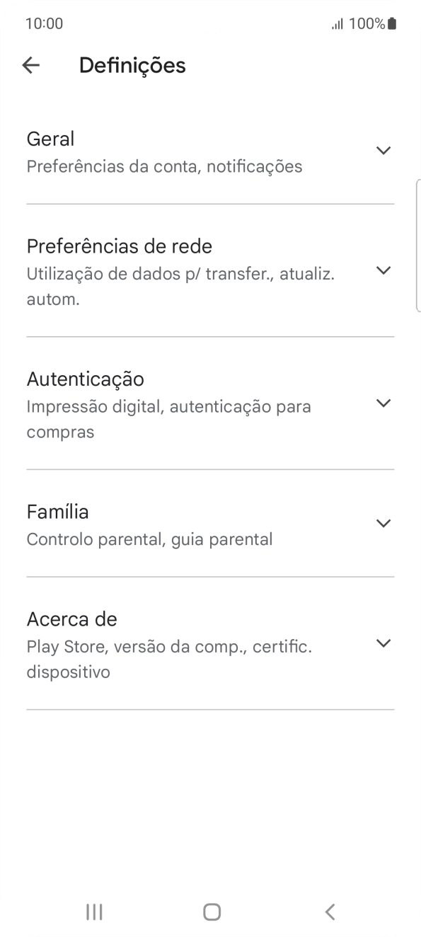 Prima Preferências de rede.