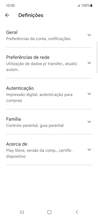 Prima Preferências de rede.