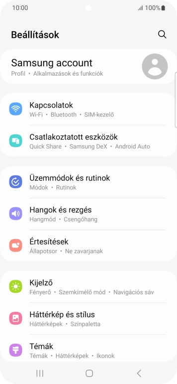Válaszd a Kapcsolatok lehetőséget.