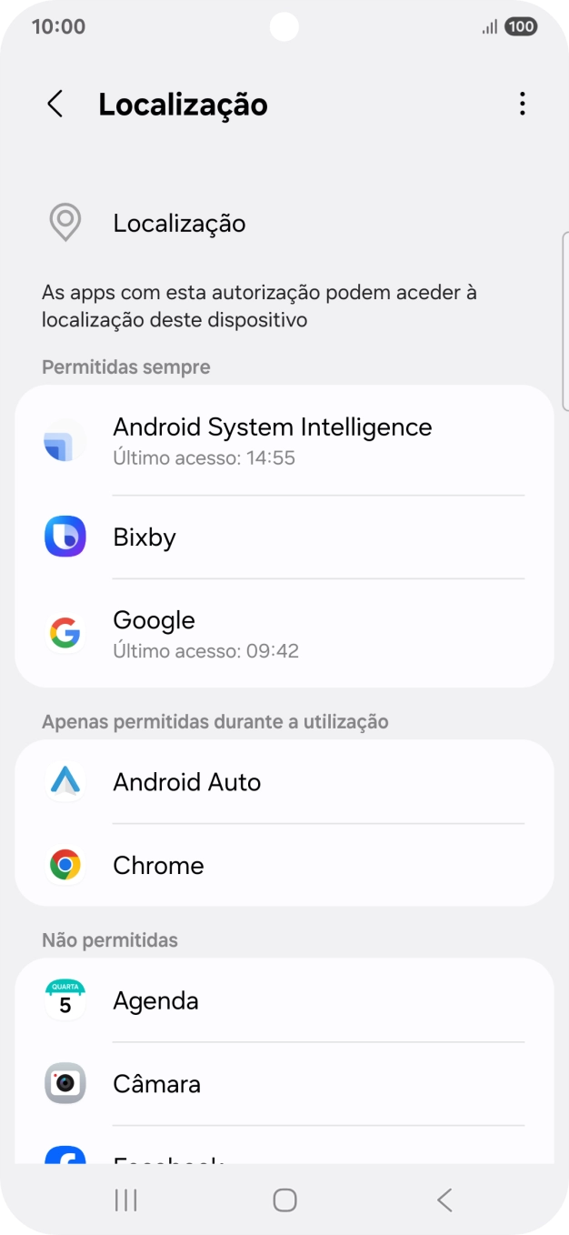 Prima a app pretendida.